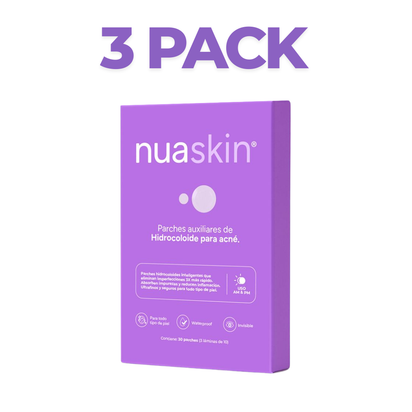 NuaSkin® Parches Auxiliares de Hidrocoloide para el Acné - 3 Pack (108 Parches Invisibles)
